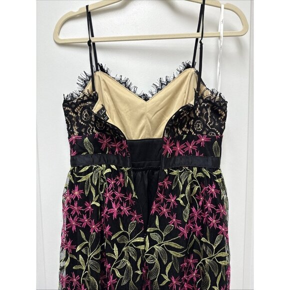 Lulus Size Small Divine Delight Black Floral Embroidered Maxi Cocktail Dress New - Picture 8 of 9